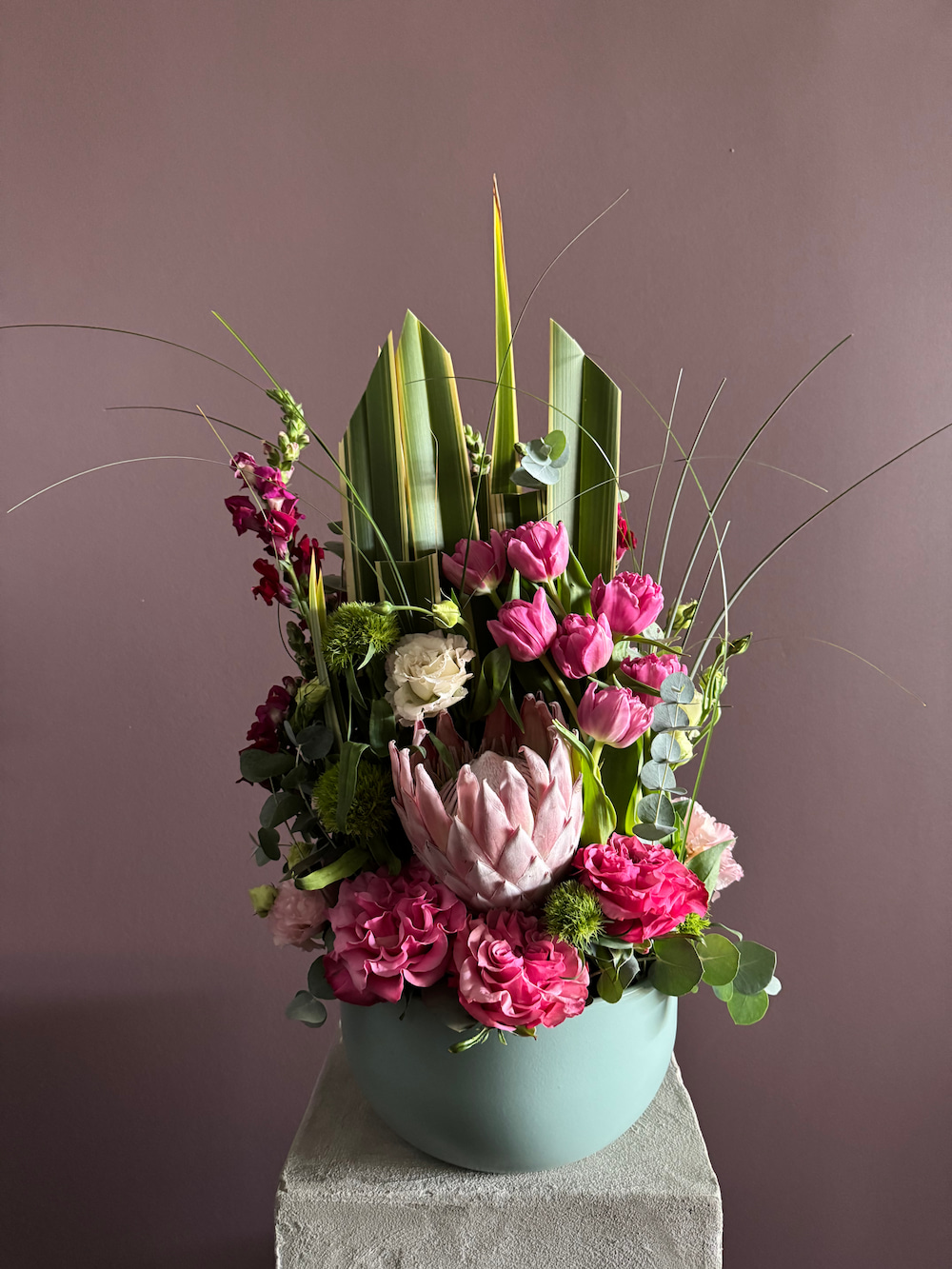 King protea ile hazırlanmış soft aranjman